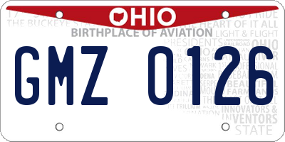 OH license plate GMZ0126