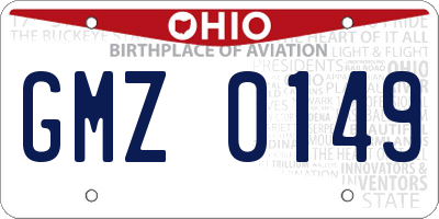 OH license plate GMZ0149