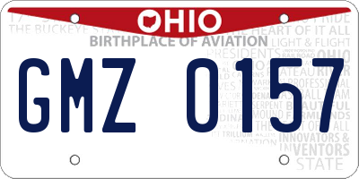 OH license plate GMZ0157