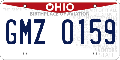OH license plate GMZ0159