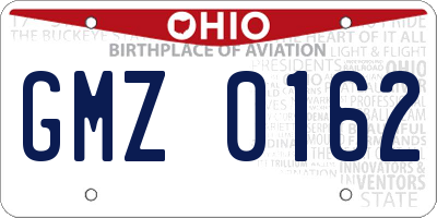 OH license plate GMZ0162