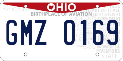 OH license plate GMZ0169