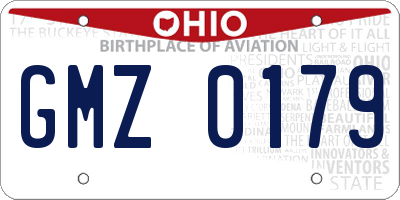 OH license plate GMZ0179