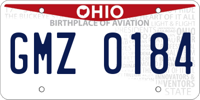 OH license plate GMZ0184