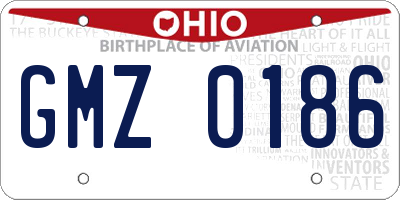 OH license plate GMZ0186