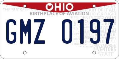 OH license plate GMZ0197