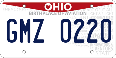 OH license plate GMZ0220