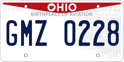 OH license plate GMZ0228