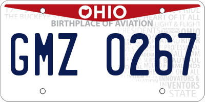 OH license plate GMZ0267