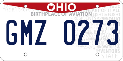 OH license plate GMZ0273
