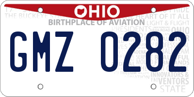 OH license plate GMZ0282