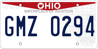 OH license plate GMZ0294