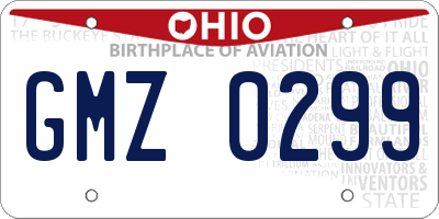 OH license plate GMZ0299