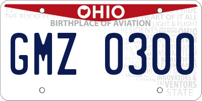 OH license plate GMZ0300