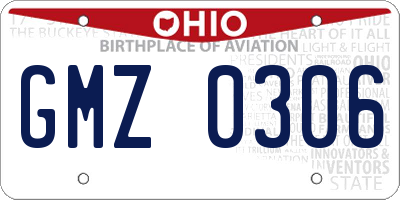 OH license plate GMZ0306