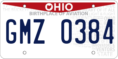 OH license plate GMZ0384