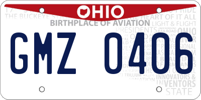 OH license plate GMZ0406