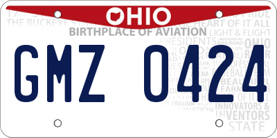 OH license plate GMZ0424