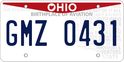 OH license plate GMZ0431