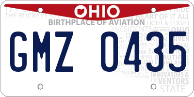 OH license plate GMZ0435