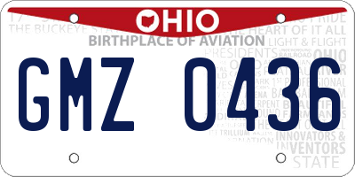 OH license plate GMZ0436