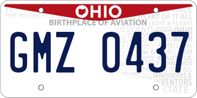 OH license plate GMZ0437
