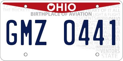 OH license plate GMZ0441