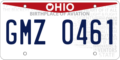 OH license plate GMZ0461
