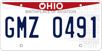 OH license plate GMZ0491