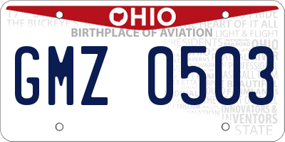 OH license plate GMZ0503