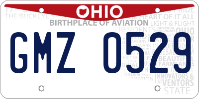 OH license plate GMZ0529