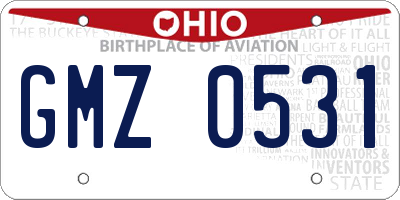 OH license plate GMZ0531