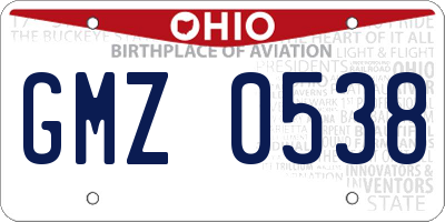 OH license plate GMZ0538