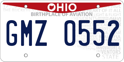 OH license plate GMZ0552
