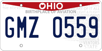 OH license plate GMZ0559