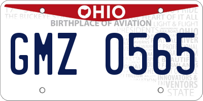 OH license plate GMZ0565