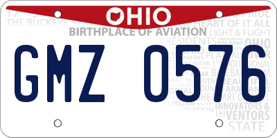 OH license plate GMZ0576
