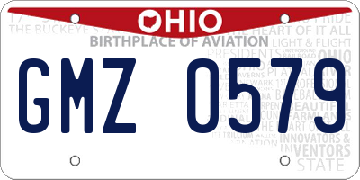 OH license plate GMZ0579