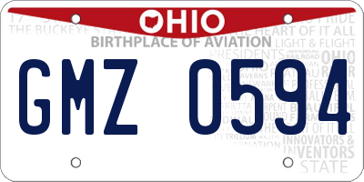 OH license plate GMZ0594