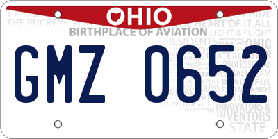 OH license plate GMZ0652