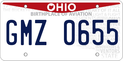 OH license plate GMZ0655