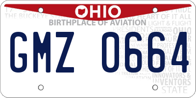 OH license plate GMZ0664
