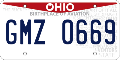 OH license plate GMZ0669