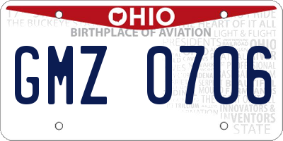 OH license plate GMZ0706