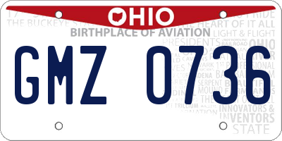 OH license plate GMZ0736
