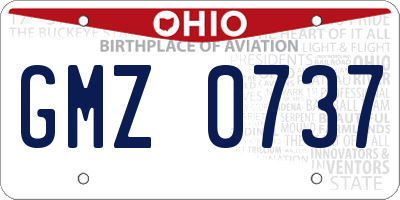 OH license plate GMZ0737