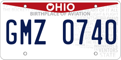 OH license plate GMZ0740