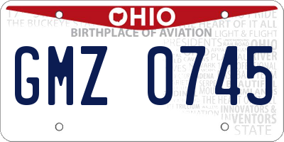 OH license plate GMZ0745