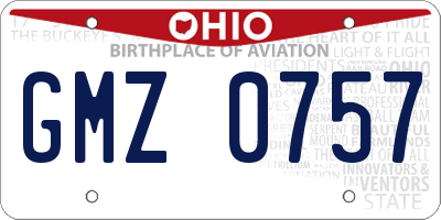 OH license plate GMZ0757