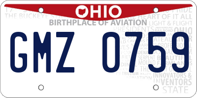 OH license plate GMZ0759